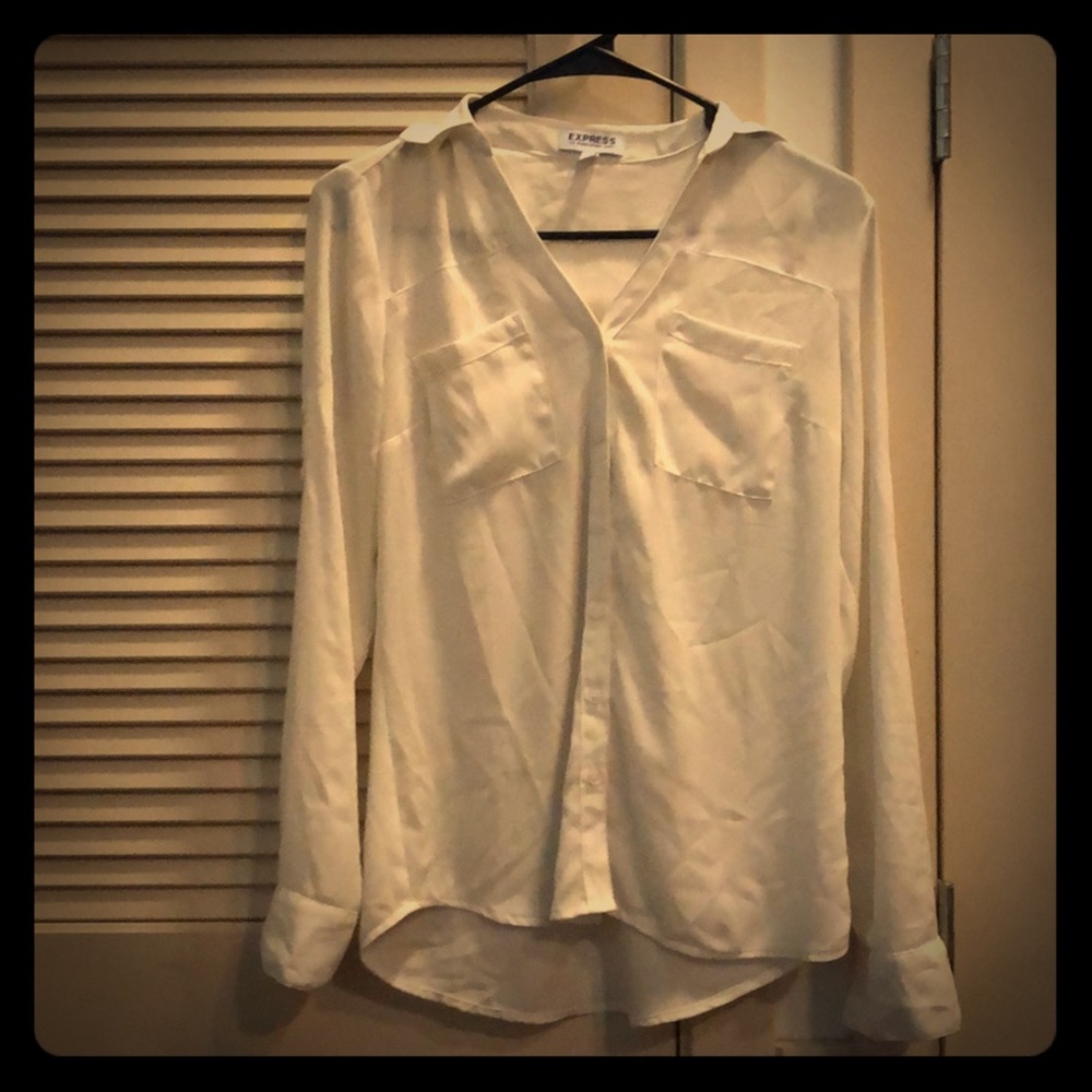 White button down blouse